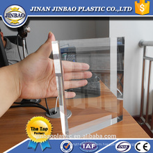 Jinan Jinbao 20mm clear acrylic sheet table top sign holders thick pmma